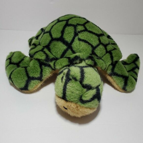 A&A Sea Turtle Plush Stuffed Animal Toy 12" Green - Picture 3 of 12
